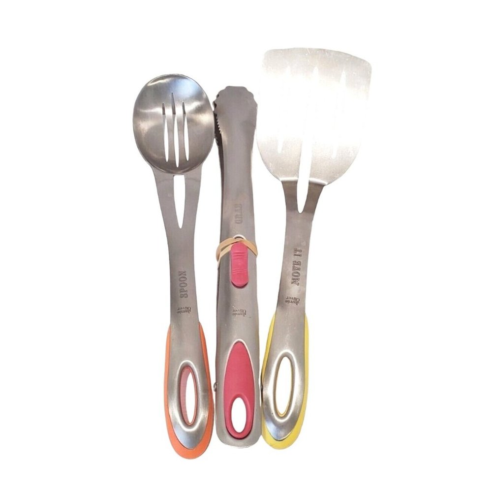 Jamie Oliver Kitchen Stainless Cooking Utensils Spatula Spoon Tongs